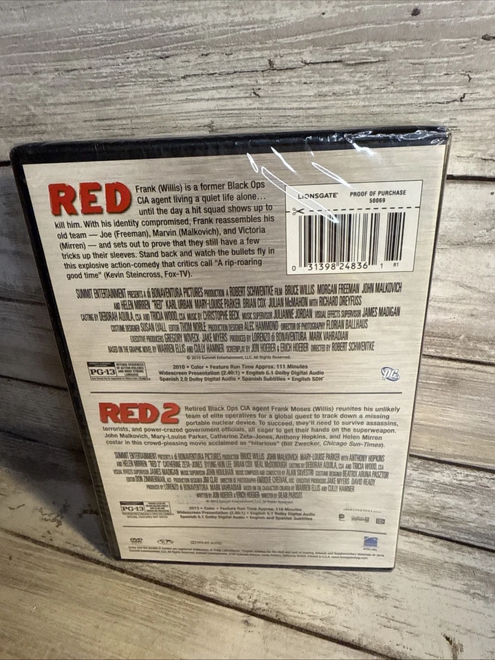 NEW! Red/Red 2 (DVD) Sealed Bruce Willis, Helen Mirren, John Malkovich Good Time - Image 3 of 4