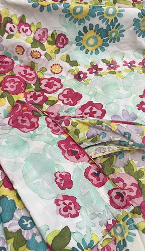 POTTERY BARN FLORAL RED/PINK/YELLOW/GREEN/BLUE/LAVENDER FULL /QUEEN DUVET