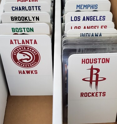 30 TALL Sports Card Dividers with FREE NBA Team Logo Labels