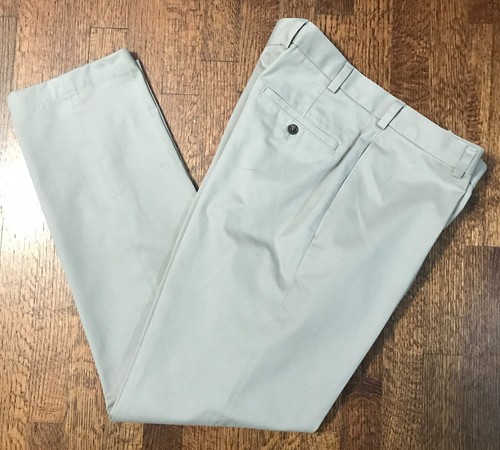 Pantalones chinos Brooks Brothers para hombre Clark clásicos bronceados delanteros planos talla 36x31 - Imagen 7 de 11