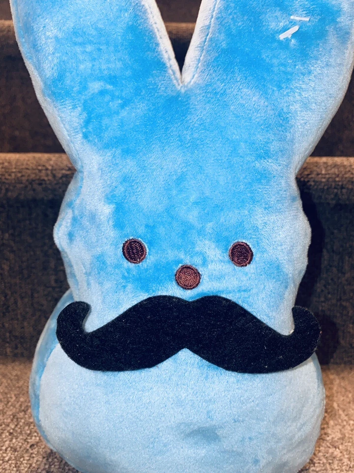 Peeps Just Born 12" Plush Blue Mustache Sound Vibrate Easter Doll Electronic Toy Foto 2 de 4