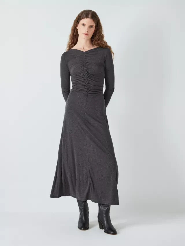 midi dress classic Vintage Black Floral Mesh Overlay Midi Dress