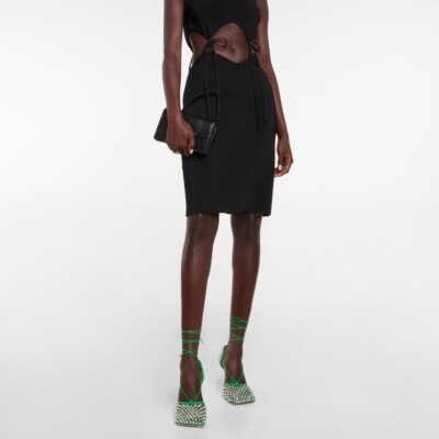 サンダル・ミュール Bottega Veneta crystal-embellished mesh and leather sandals New Bottega VENETA crystal Sandal Rhinestone mesh and