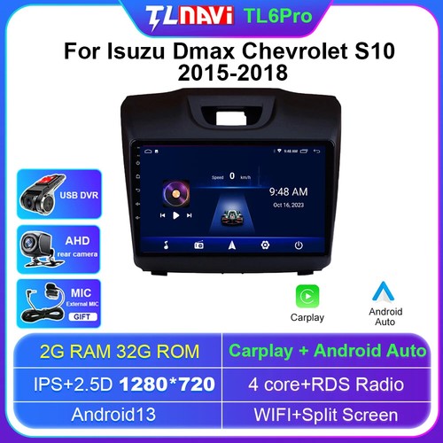 Unidad principal GPS radio coche pantalla táctil para Chevrolet S10 ISUZU DMAX 2015-2018 - Imagen 42 de 48