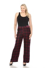 Johnny Was JWLA Plaid Embroidered Velvet Wide Leg Pants J61124