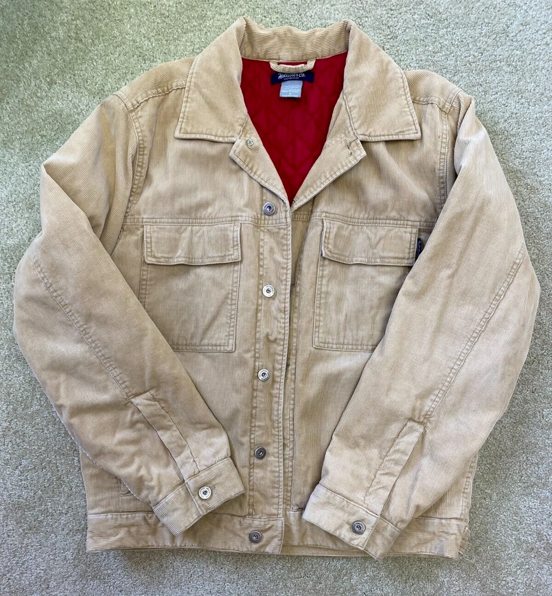 Hollister Custom Made Corduroy Jacket Brown Quilted Interior Sz. M