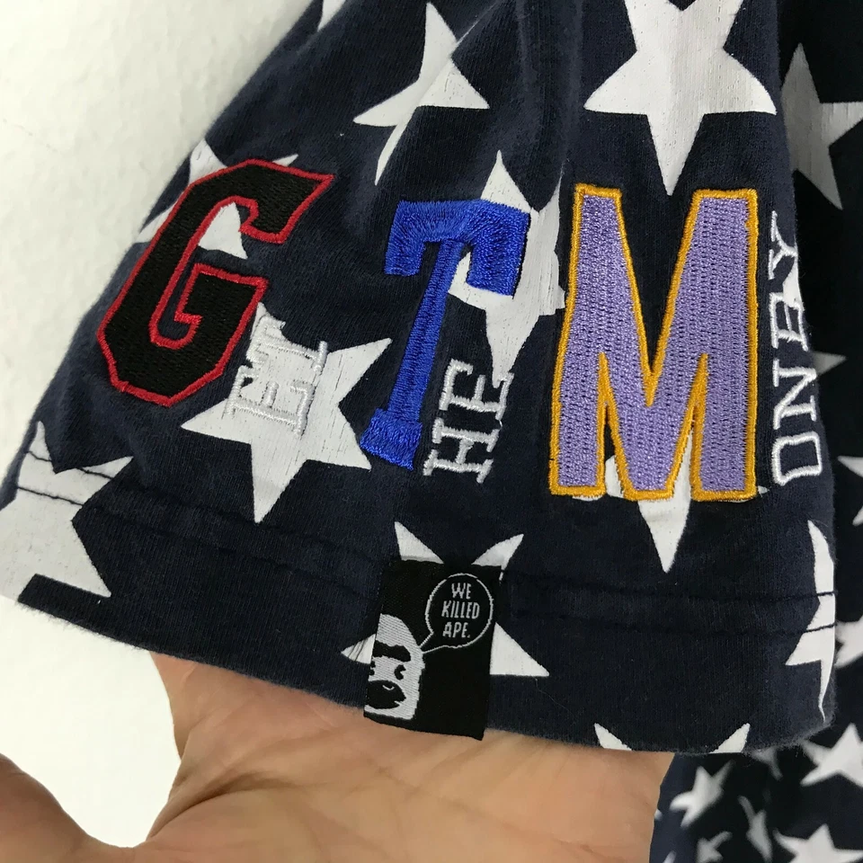 Camisa Hudson Outerwear 4X Rojo Blanco Azul Bandera Get The Money We Killed Ape Teeth Foto 4 de 4