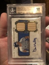 2014 TOPPS DON MATTINGLY MUSEUM COLLECTION DUAL RELIC /25 AUTOGRAPH BGS 10 10