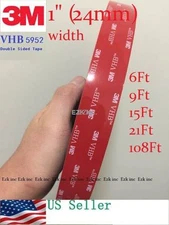 3M VHB #5952 Dual Sides Acrylic Foam Tape Automotive 1"in x 6/9/15/21/36/108 ft.