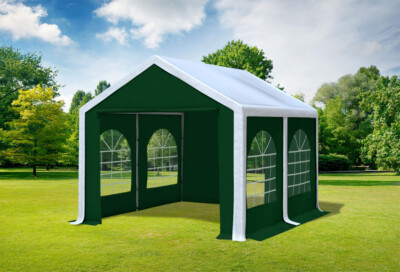 Partyzelt 3x4m Weiß Grün PVC Festzelt Pavillon wasserdicht Profi Modular Event
