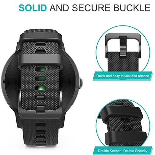 Bracelet bracelet silicone Garmin Forerunner 245 645 Vivoactive 4s 3 Music Vivomove - Photo 6/19