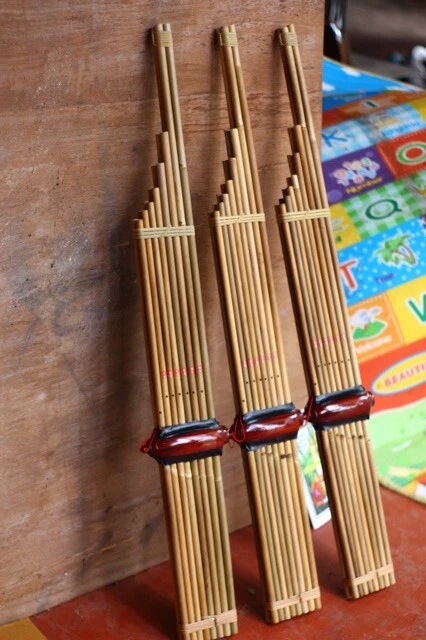 Instrumento musical tradicional órgano boca Isan Laos bambú bambú tailandés Khaen - Imagen 3 de 4