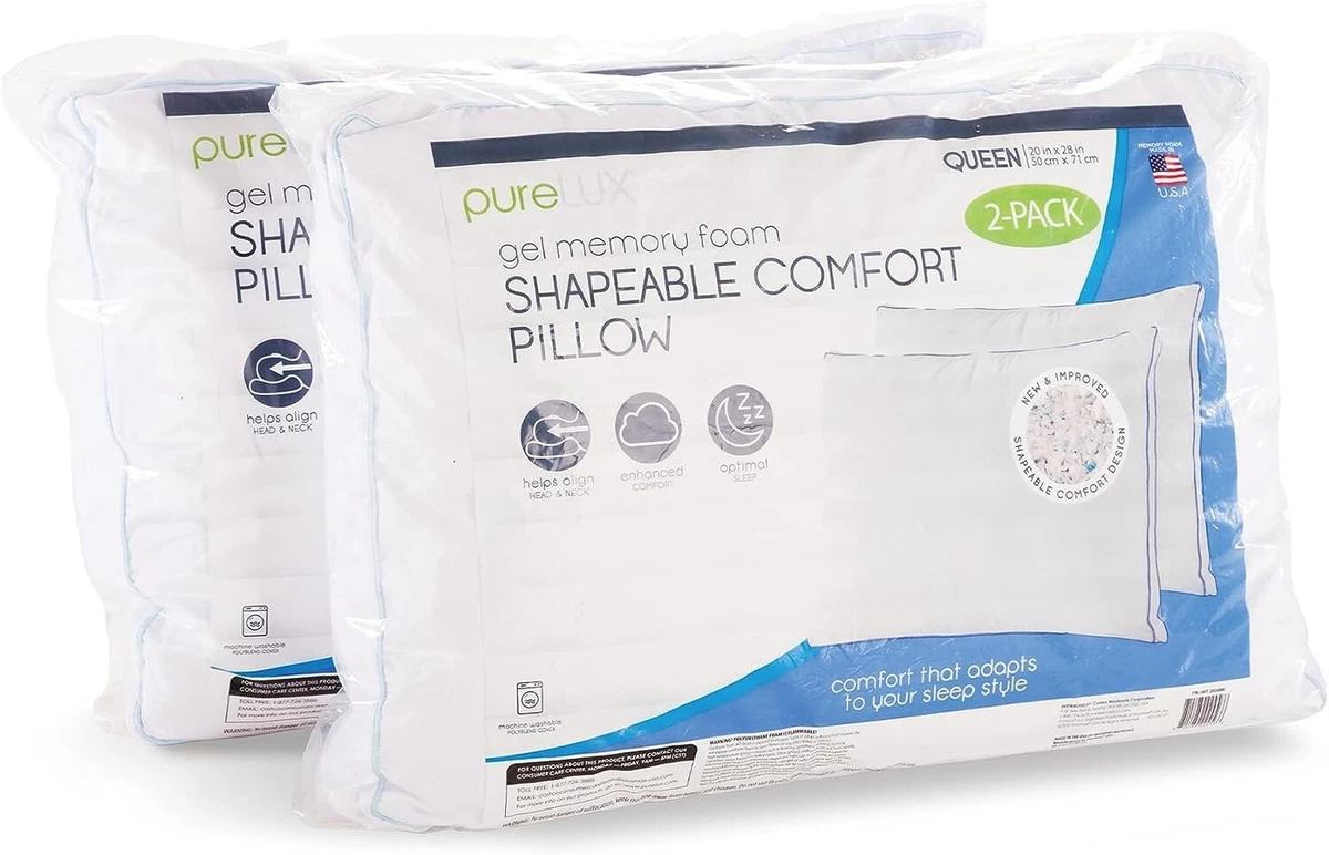 Queen Gel Memory Foam Pillows PureLux Gel Cloud
