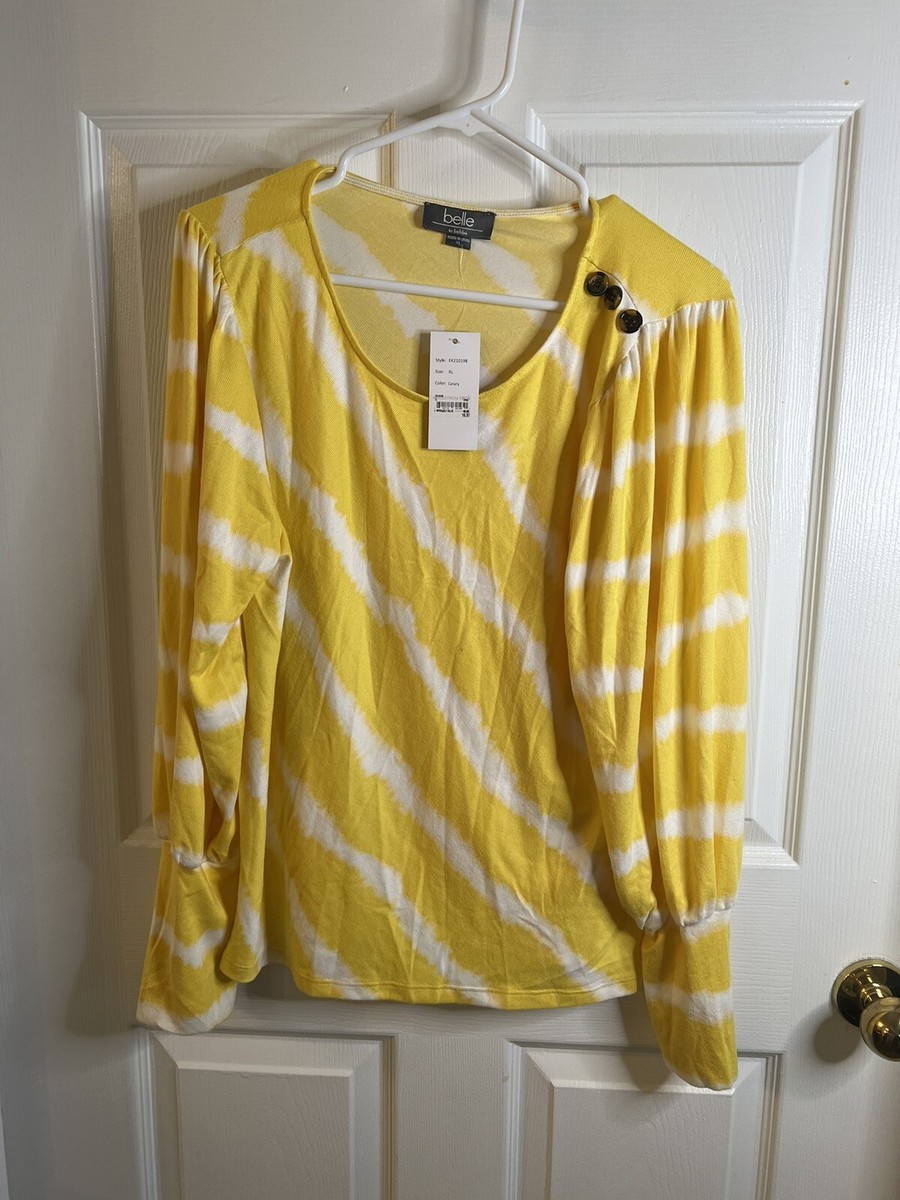 Belle By Belldini Canary Yellow Top Size XL NWT