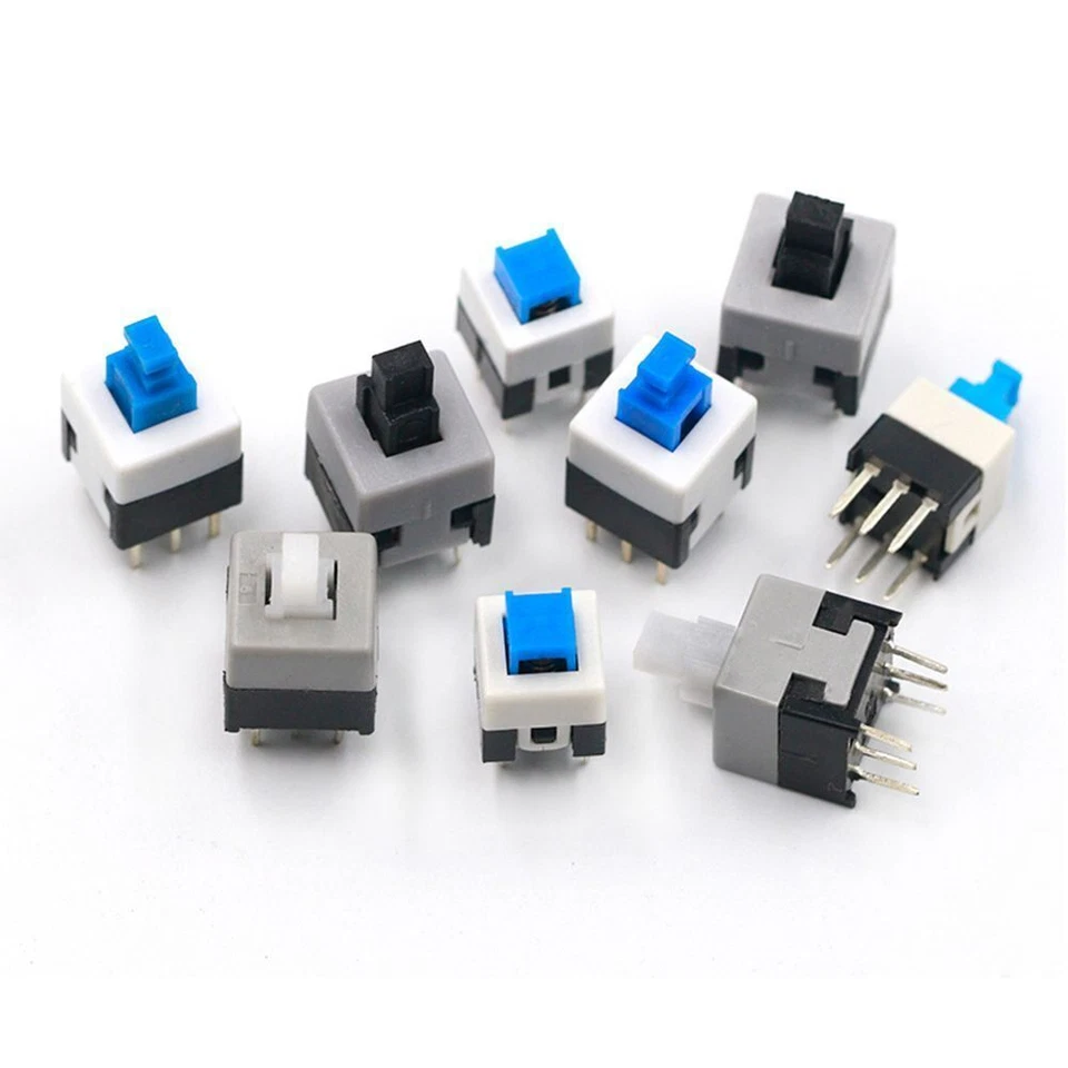 6Pin 5.8x5.8/7x7/8x8/8.5x8.5mm Latching or Momentary PCB Push Button Switch DPDT