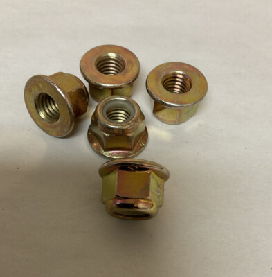 5) 2020-23 Ski-Doo Hex. Flanged Elastic Nuts M8 OEM #233281414