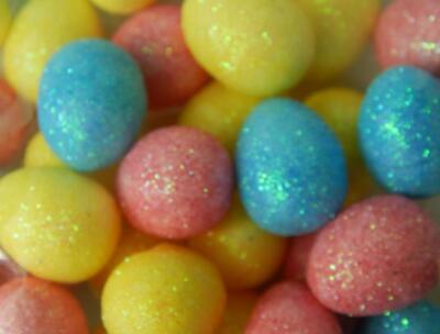 200 Schaumstoff Glitzer Ostereier Kinder Basteln klein! Dekorieren Sie 4 Packungen à 50 Stück!