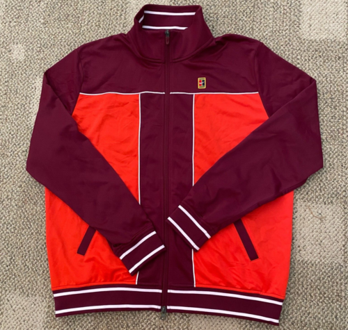 Men's Nike Court Full Zip Tennis Jacket Burgundy Red Size Large DC0620 - Picture 1 of 3