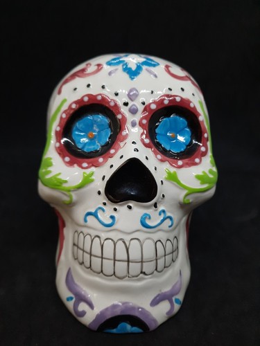 Sugar Skull Dia De Los Muertos Ceramic Colorful Skull Day Of The Dead Large