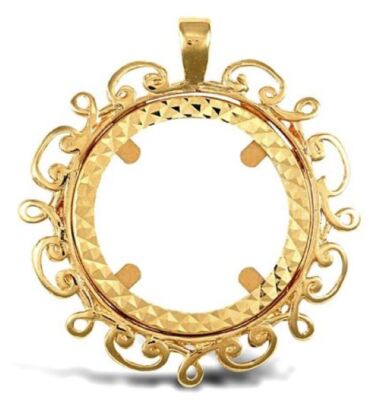 9 Karat Gelbgold schickes Design halbe/volle souveräne Anhängerhalterung