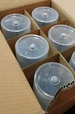 12 EMPTY CD-DVD SPINDLE CAKE BOX STORAGE CONTAINER, HOLD 100 DISCS EACH