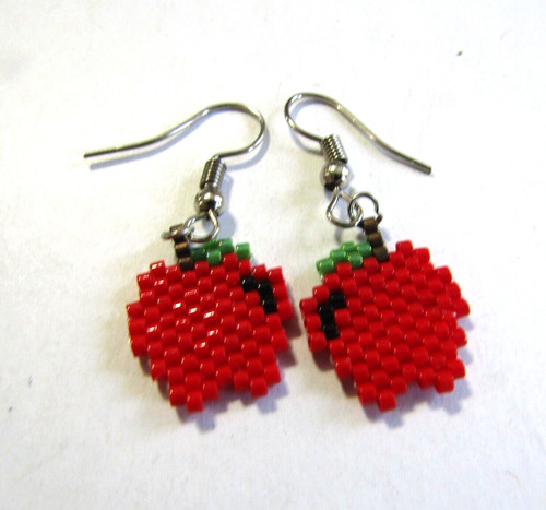Iron Orchid Studio Apple Dangle Earrings Nwt