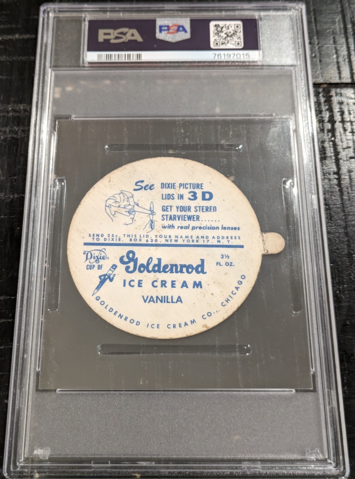 1954 Dixie Lids Gus Zernial PSA 6 LARGE Goldenrod Ice Cream (JUST