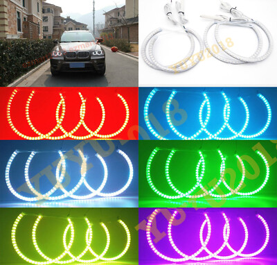 RGB halo ring for BMW X6 E71 E72 E70 X5M 08-14 Xenon Headlight LED bluetooth DRL