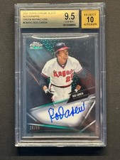 2021 Topps Chrome Black Green Refractor Auto /99 | Rod Carew California Angels