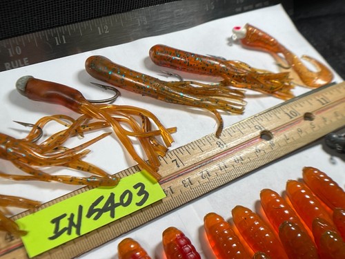 Soft Plastics Grubs-Split Tail-Tubes-Worms w&wo Lead Heads YOUR CHOICE IN5402 - Picture 18 of 63
