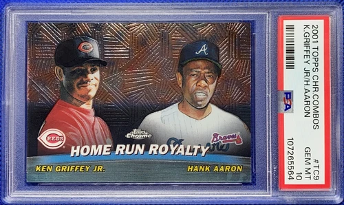 2001 Topps CHROME Combos: Ken Griffey Jr., Hank Aaron #TC9 *Fresh Grade PSA 10