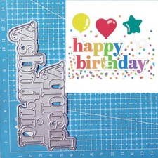 Happy Birthday Metal Cutting Dies Stencil Scrapbooking Paper Card Craft Template