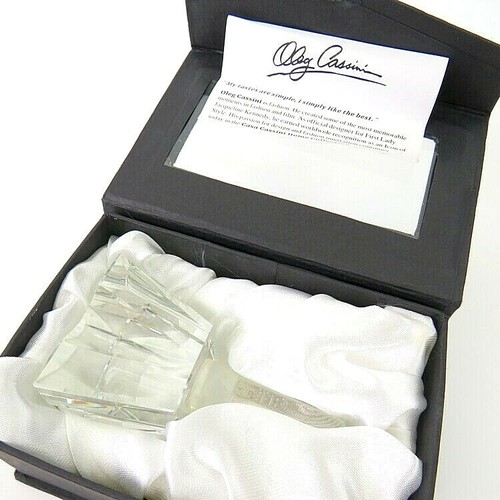  Oleg Cassini Fine Crystal Bottle Stopper Square Manhattan in Box 114311 USA - Bild 1 von 9