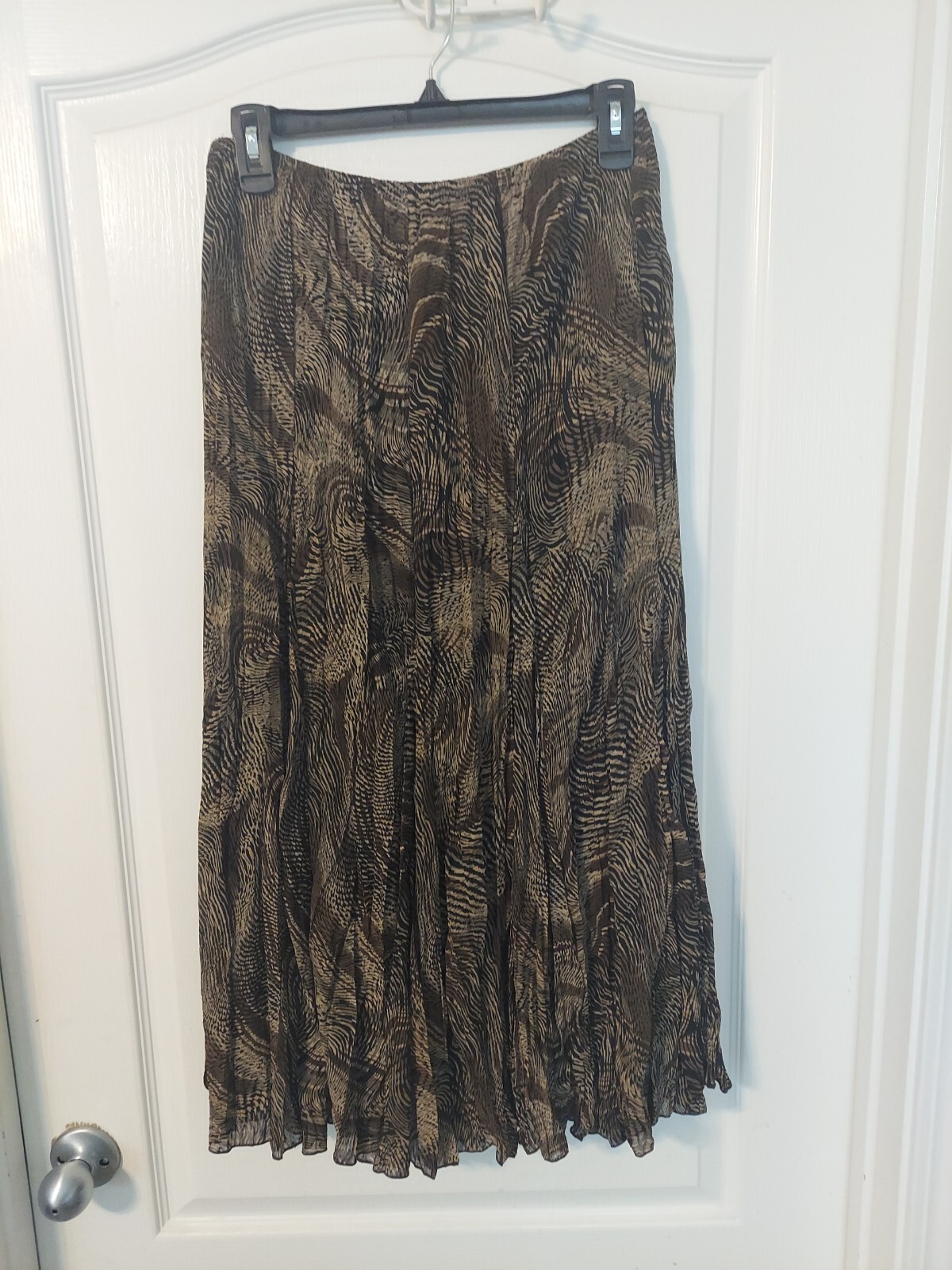 RAFAEL Brown/ Tan/ Black Pleated Crinkle Broomsti… - image 1