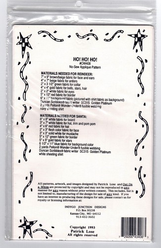 VTG 1990S SEWING CRAFTS PATTERN Out on a Whim INDYGO JUNCTION Ugly Xmas Sweaters - Picture 2 of 2