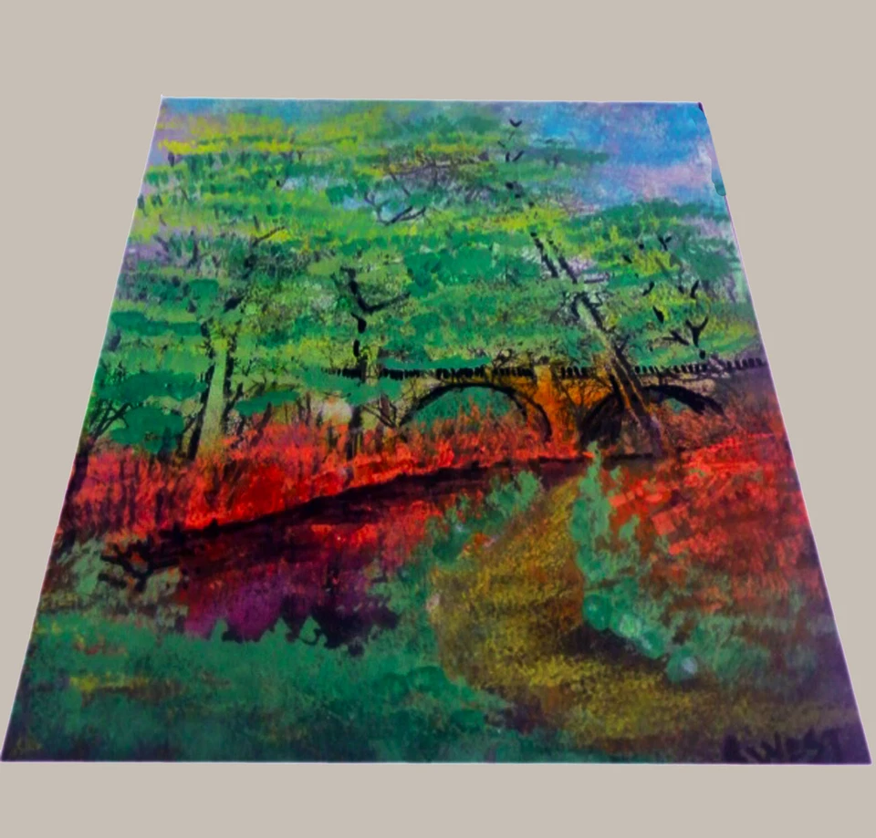 白兰地酒河。 原创绘画 11 英寸 x 8 英寸纸上作者 Roldan West。 带真品证明 — 第 2/4 张图片