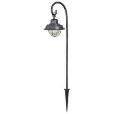 24" Weathered Patina Low Voltage LED Landscape Light Seeded Glass Garden Decor
