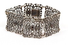 Wunderschönes 835 Silber Granat Armband Meisterpunze Trachten Jagd Schmuck