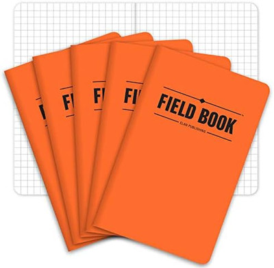Field Notebook/Pocket Journal - 3.5''x5.5'' - Orange - Graph Memo Book - Pack of 5