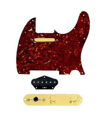 920D Gold Foil Pickup and 3 way Loaded Tortoise/Gold Pickguard for Tele Guitar