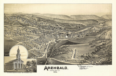 Panoramic Map of Archbold Pennsylvania 16x24