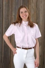 ABETTA Ladies Womens Misses White English Hunt Horse Show Shirt Ratcatcher sz 44