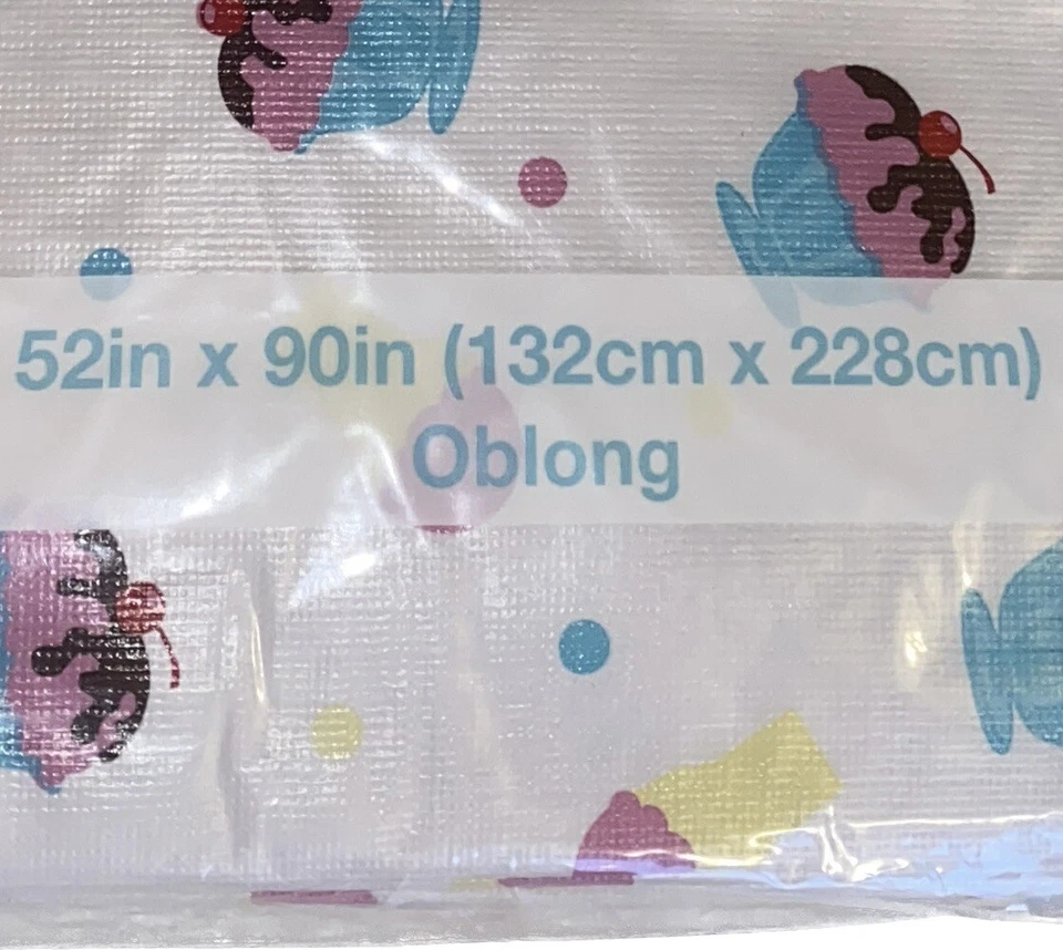 Essential Home Vinyl Tablecloth 52 X 90 Oblong Sweet Treats Kmart Wipe Clean New - Image 3 of 4