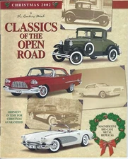 The Danbury Mint Holiday 2002 Classics of the Open Road Diecast Cars Catalog