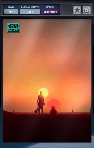 Topps Star Wars Card Trader Super Rare Chrome Aqua Card - New Beginning