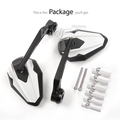 Bar end mirrors 4Rizz white heavy cap hollow 7/8