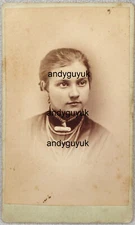 CDV LADY NAMED CELESTIA ANNE DEVOE SPRAGUE ILLINOIS DWIGHT LEACH ANTIQUE PHOTO