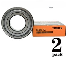 2PACK TIMKEN 6206-ZZ 30X62X16MM Double Metal Seal Bearings USA Brand