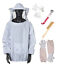 thumbnail 1  - 8PCS Beekeeper Suit Bee Jacket Smock Gloves Bee Hive Brush J Hook Clips Tool Set