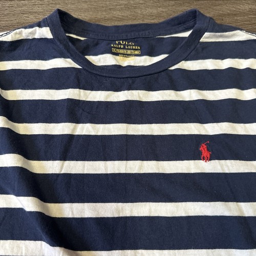 Polo Ralph Lauren Long Sleeve Shirt Youth XL Blue White Striped Pony Logo - Picture 3 of 7